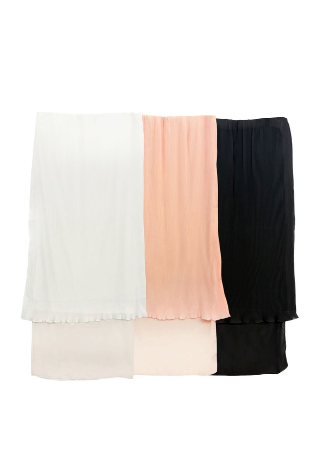 【MAISON ELLIE】chiffon docking pleats long skirt