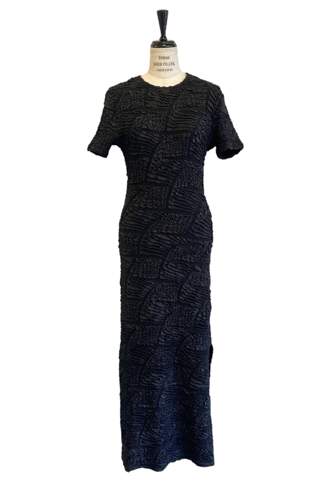 ワンピース HONEY MI HONEY back open swell jacquard back open swell jacquard long one-piece