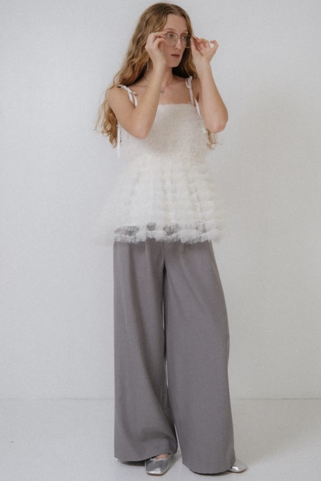 tulle frill camisole