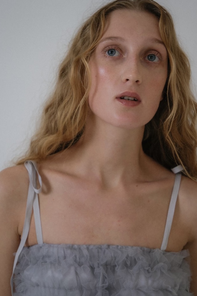 トップス HONEY MI HONEY tulle frill camisole HONEY MI HONEY｜チュールフリルキャミソール｜スタイルアップ