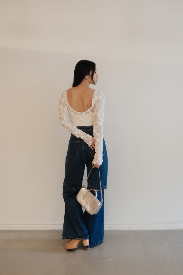 molle embroidery lace body suit