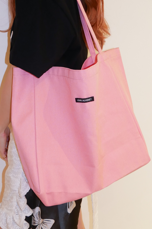 【HONEY MI HONEY】honey logo big canvas tote