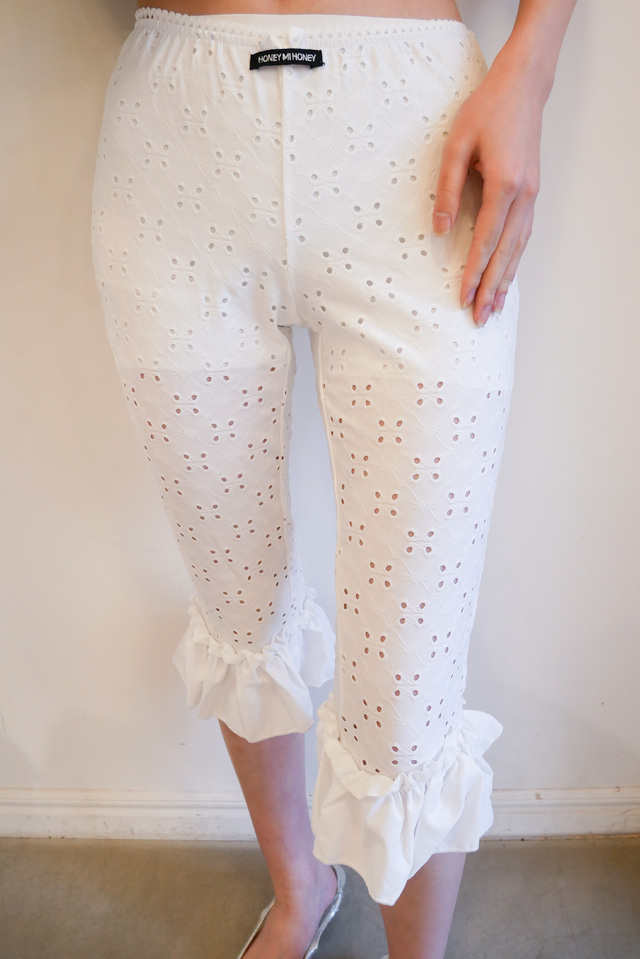 【HONEYMIHONEY】HONEY logo cotton lace sabrina pants