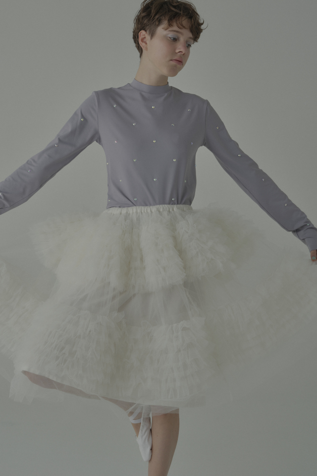 【ESPRIT】tulle knee length skirt