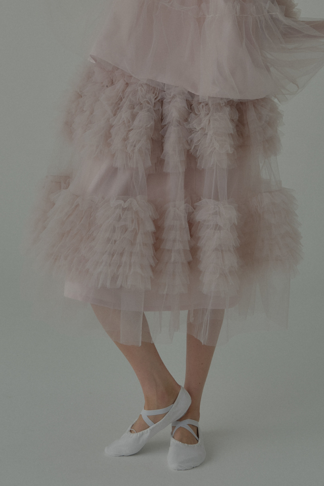 【ESPRIT】tulle knee length skirt