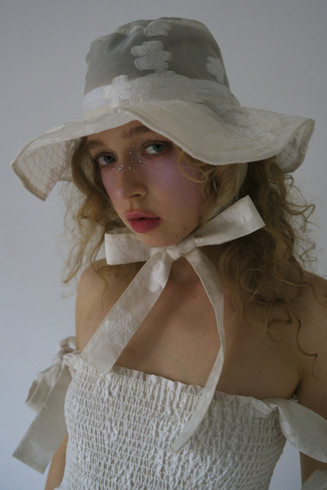 【ESPRIT】flower organdie ribbon bucket hat