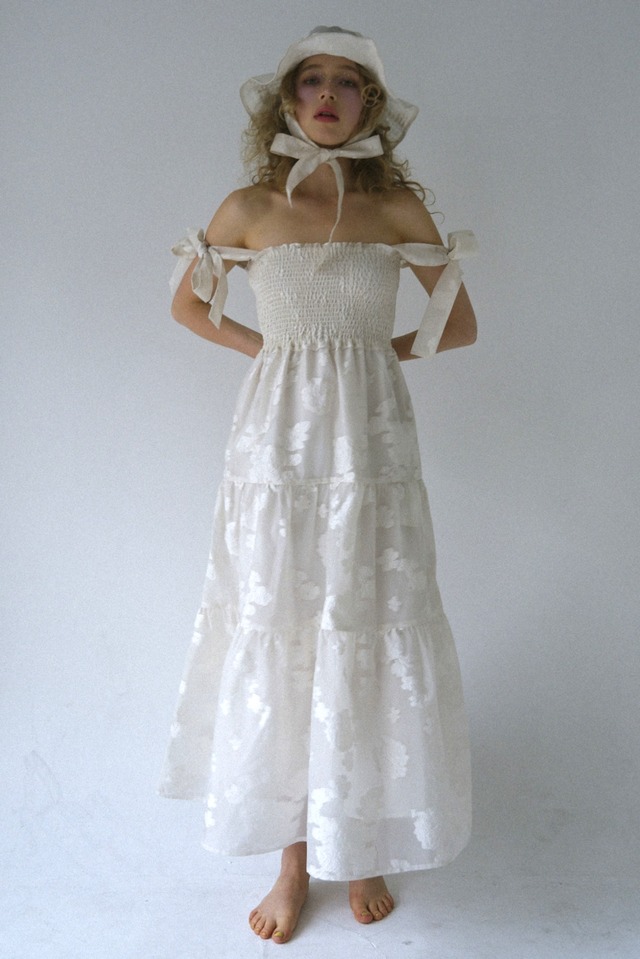 flower organdie tiered long one-piece | HONEY MI HONEY