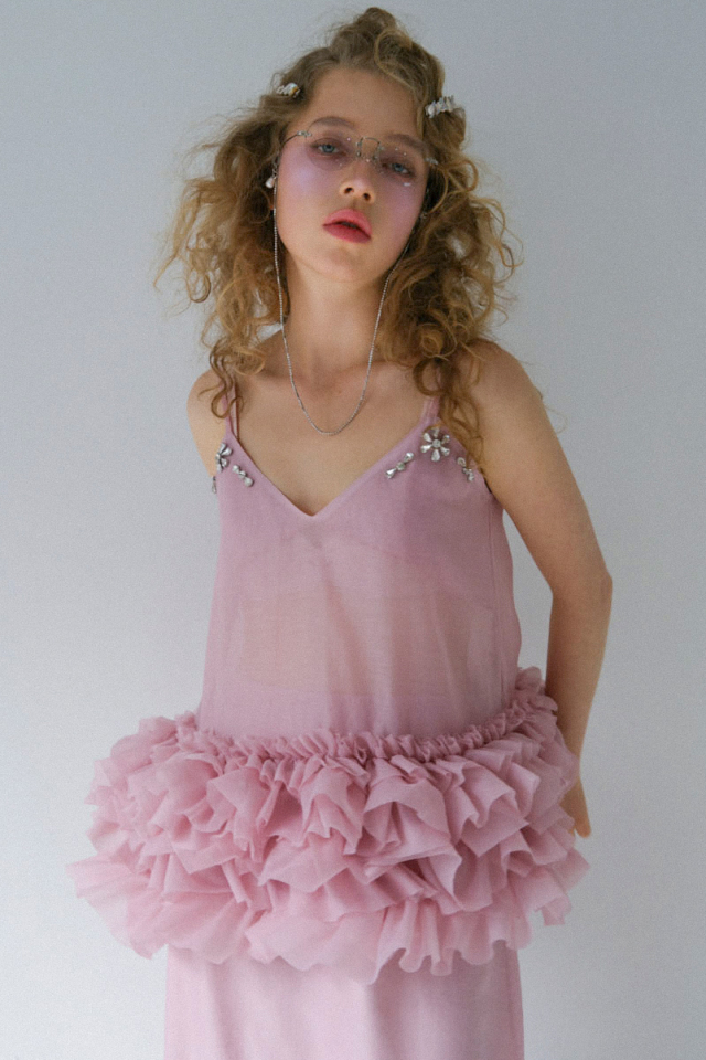 【ESPRIT】organdie tiered frill camisole