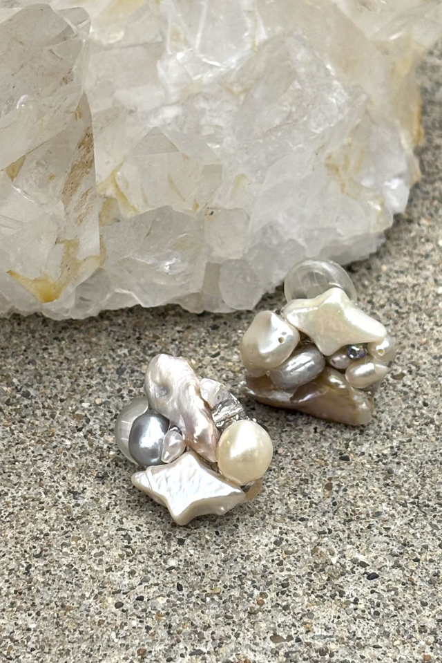 【HONEY MI HONEY 】shell stone circle earing