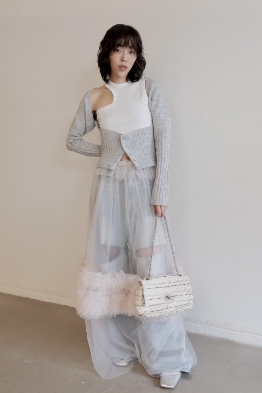 スカート tulle point tiered long skirt tulle point tiered long skirt
