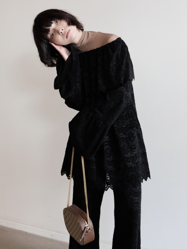【HONEY MI HONEY】brush lace scallop tunic brush lace scallop tunic