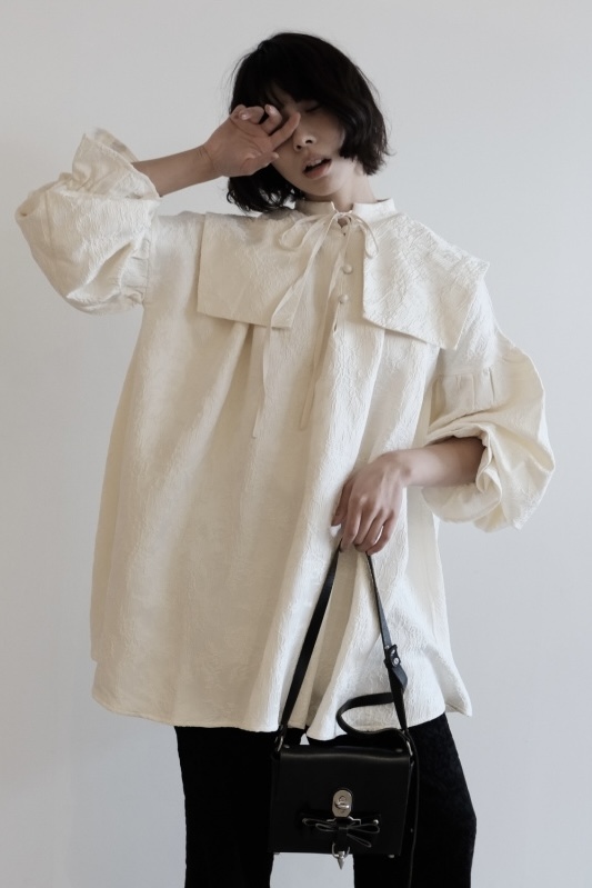 jacquard sailor blouse tunic