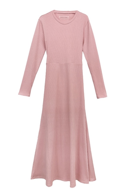 back open rib long one-piece