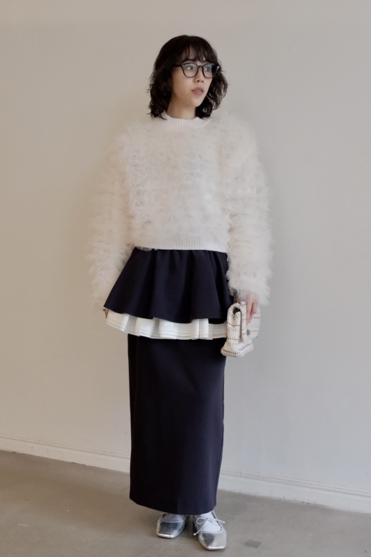 peplum frill tight skirt