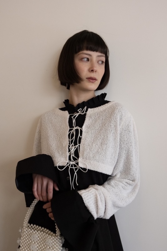 【HONEY MI HONEY】slub knit short cardigan