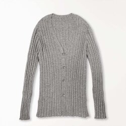 竹布　ヤクワイドリブカーディガン