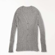 竹布　ヤクワイドリブカーディガン