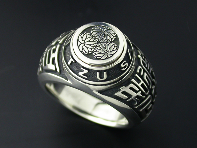 家紋カレッジリング・シルバーエンブレム