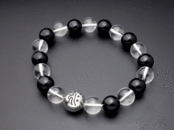 守護梵字・数珠ブレスレット・水晶＋オニキス