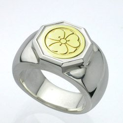 家紋リング・八角・ゴールドエンブレム・竹コース