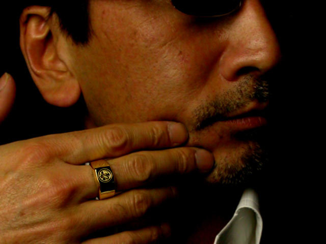 K18 金製 和彫　梅　指輪　16号 K18 金製 和彫 梅 指輪 16号