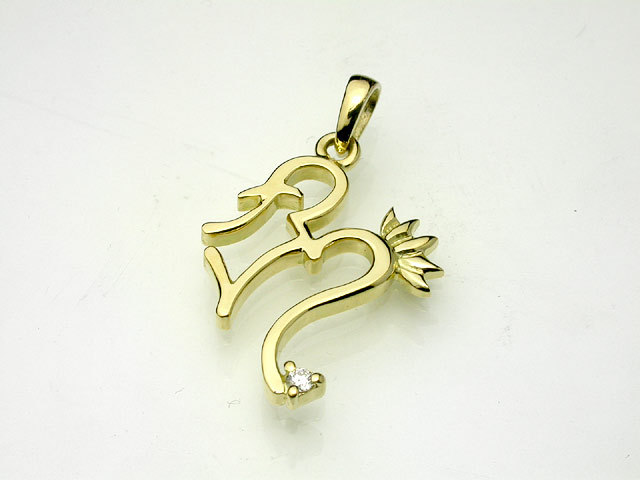 女性の御守り吉祥天の梵字ペンダント シリー・ペンダント・K18ゴールド(大)