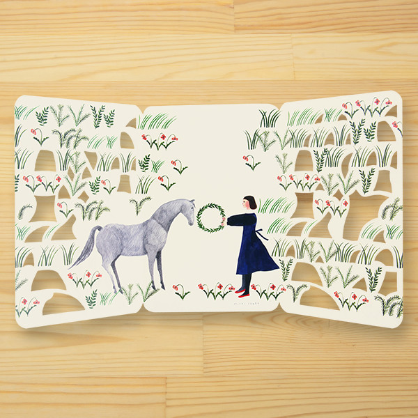 西淑 Nishi Shuku 金箔クリスマスカード Hanabatake