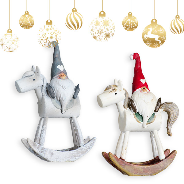 【BURGA】クリスマス☆Rocking Around☆オーナメント〇機種豊富 クリスマス オーナメント「Santa on rocking horse」2色