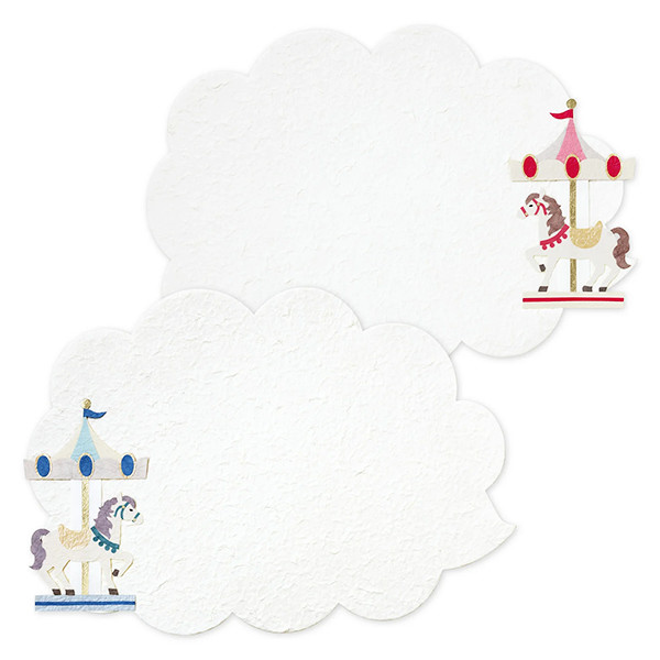 手漉き和紙　切り絵のうまランチョンマット　２枚入