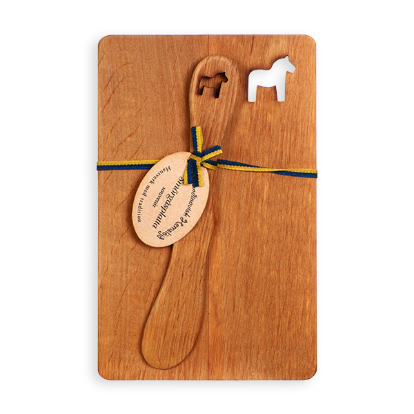 ヘムスロイド社 ダーラナホースの木製カッティングボード(ナイフ付)