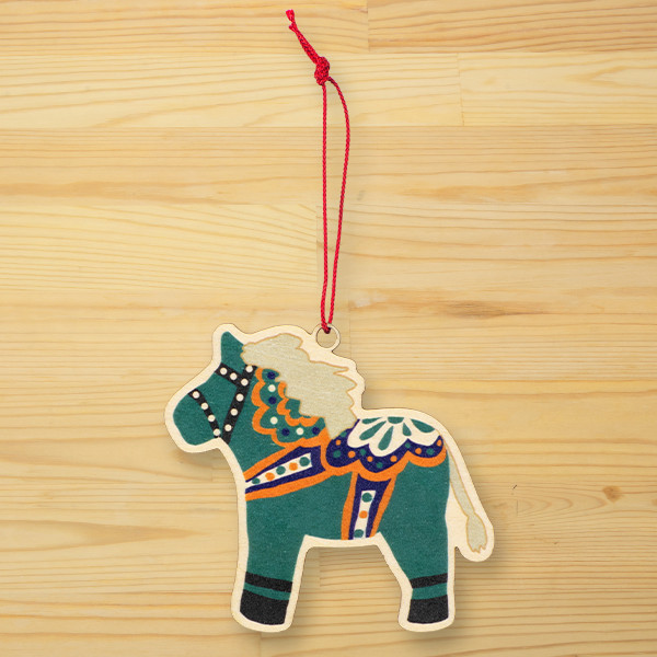 ダーラナホースの木製オーナメント