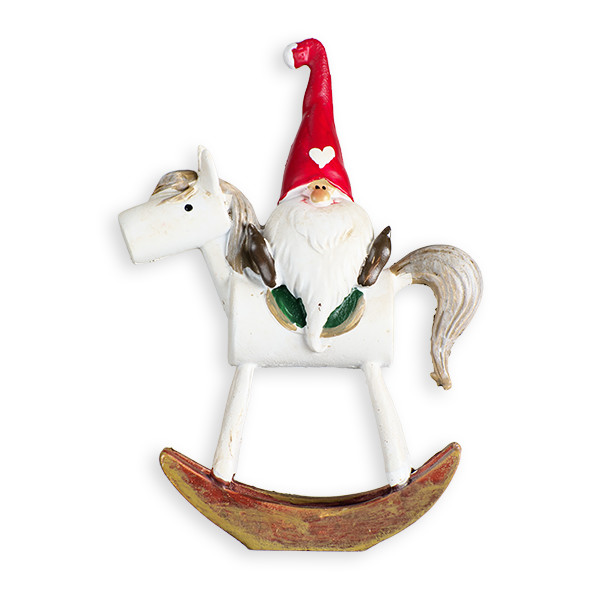 クリスマス オーナメント「Santa on rocking horse」２色