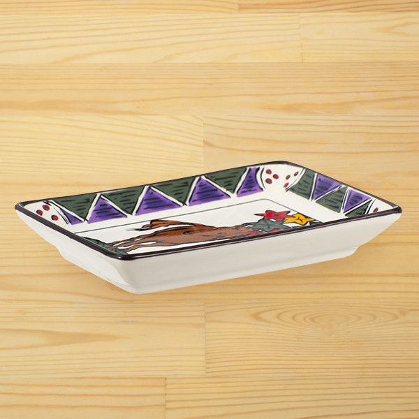 花札風 干支ミニ角小皿 午