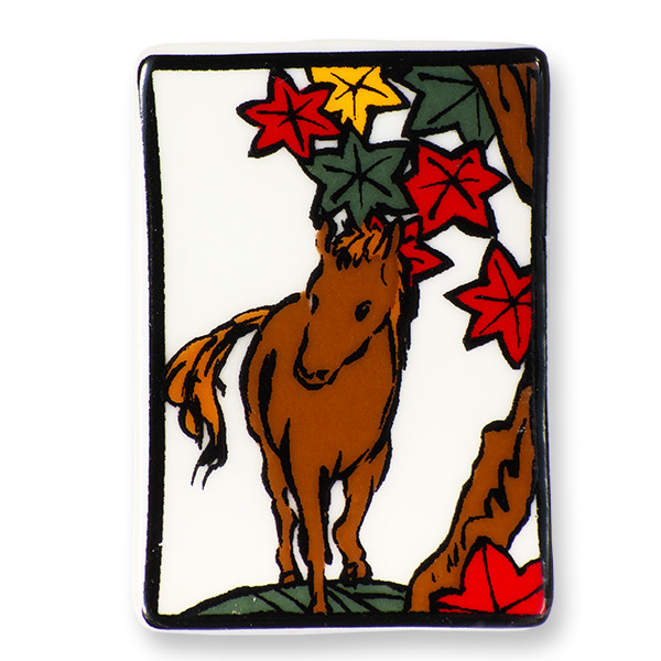 花札風　干支箸置　午