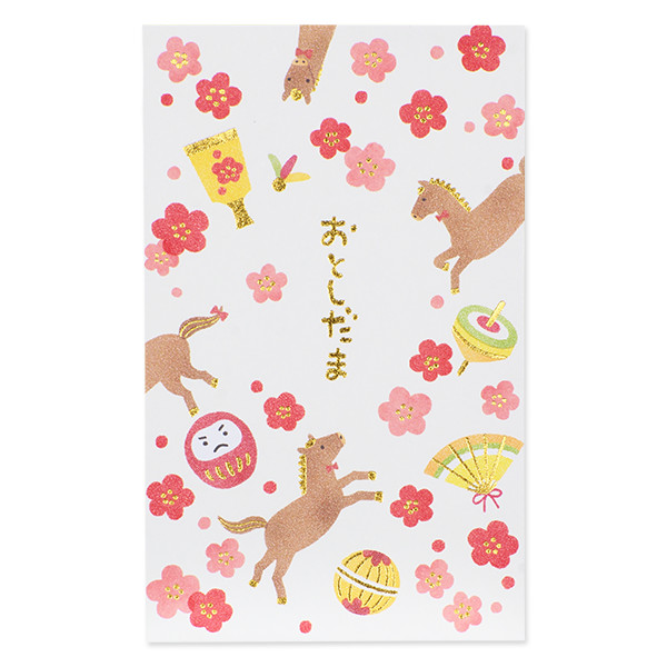 ホールマーク 金箔ぽち袋「梅小物囲み」うま