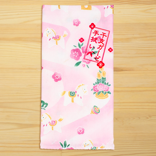 干支ガーゼ手拭い うま