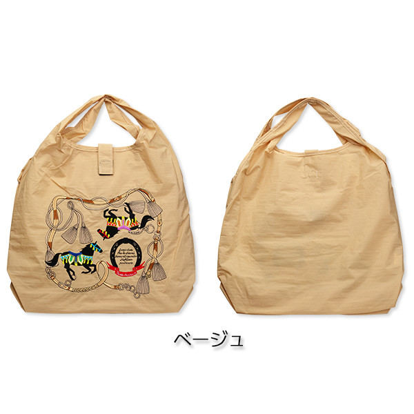 馬柄 刺繍サブトートバッグ 3色