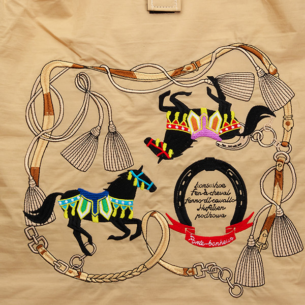 馬柄 刺繍サブトートバッグ 3色