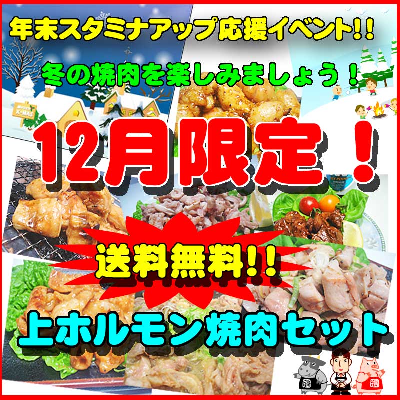 【送料無料】12月限定！秘伝の味！上ホルモン焼肉セット！
