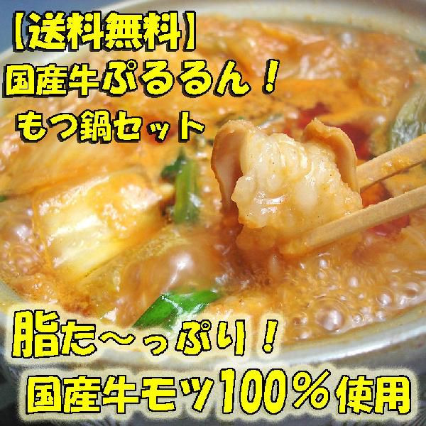 【送料無料】国産牛ぷるるんもつ鍋セット（みそ味）4～5人前【B級グルメ】