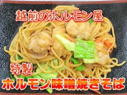 特製！創業40有余年の伝統の味！ Ｂ級グルメ決定版！越前ホルモン味噌焼きそば（2～3人前）