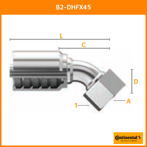 B2金具 45°エルボ DIN 24° Heavy メススイベル