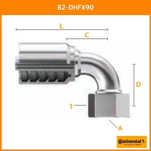 B2金具 90°エルボ DIN 24° Light メススイベル