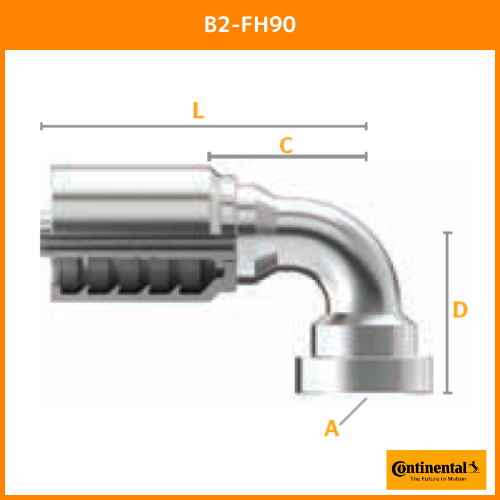 B2金具 90°エルボ Code 62 フランジ（SAE J518）