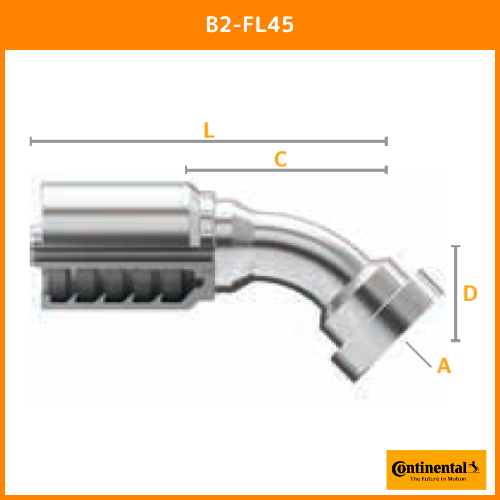 B2金具 45°エルボ Code 61 フランジ（SAE J518）