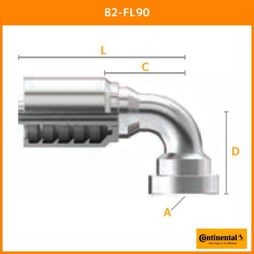 B2金具 90°エルボ Code 61 フランジ（SAE J518）