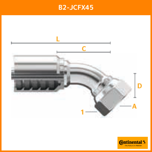 B2金具 45°エルボスイベル JIC 37°フレア（SAE J514）