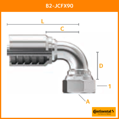 B2金具 90°エルボ メススイベル JIC 37°フレア（SAE J514）