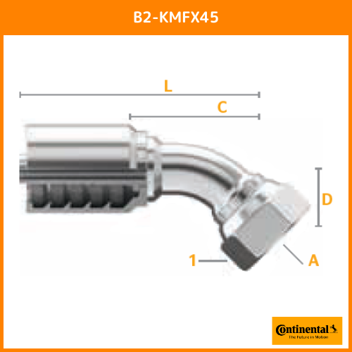 B2金具 45°エルボスイベル Komatsu 30°フレア（メトリックねじ）