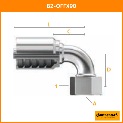 B2金具 90°エルボ メススイベル ORS/ORFS（SAE J1453）